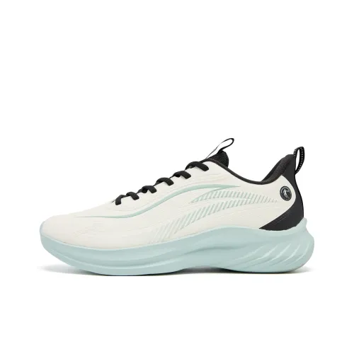 QIAODAN Амортизация Износостойкий Низкий Топ Повседневные Беговые Кроссовки Мужские Белый Циан