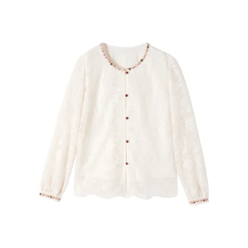 XIANGYING Цапельно-белый Женские Рубашки