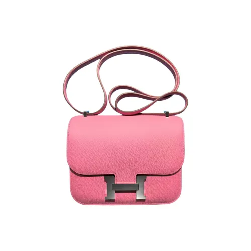 HERMES Constance Эпсомская кожа Сумка через плечо Мини Женская 1Q Розовый Конфетти Розовый Молочный коктейль Розовый