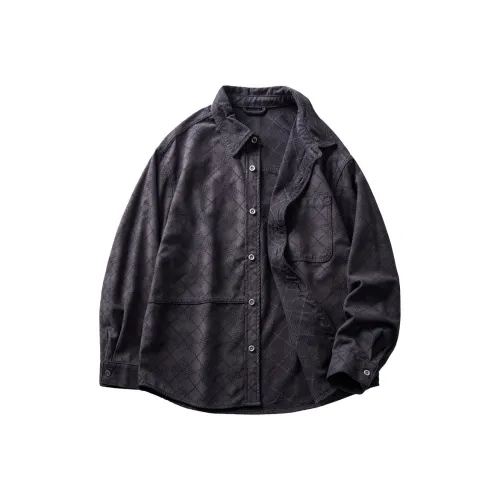 HZWH Темно-серый Мужские Рубашки