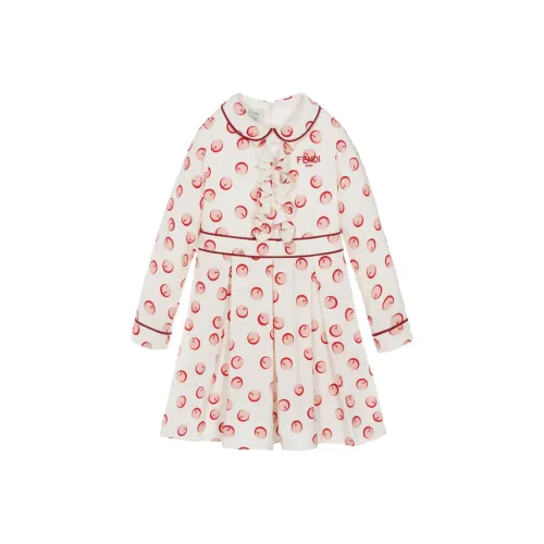 Fendi Белые Платья для Детей