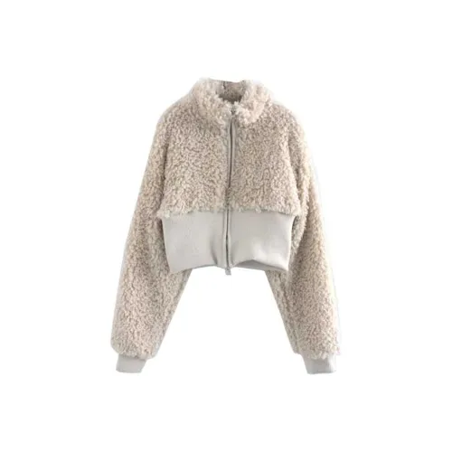 LOWEAR Крутой мех Два способа ZIP UP Бархат Feel Пальто Женское