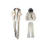 Хаки куртка + желтые грязные джинсы