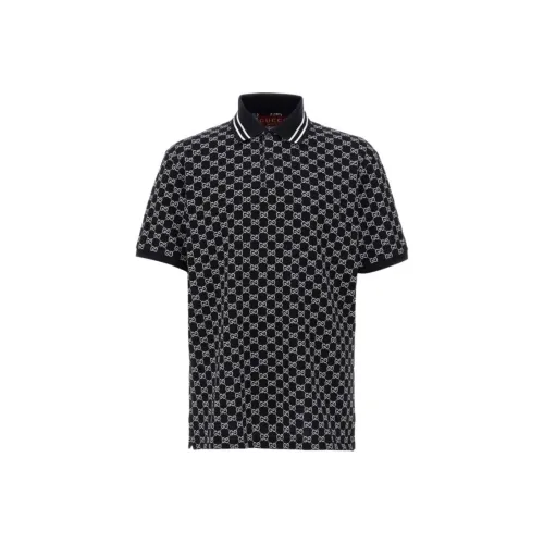 GUCCI Мужская поло морской синего цвета