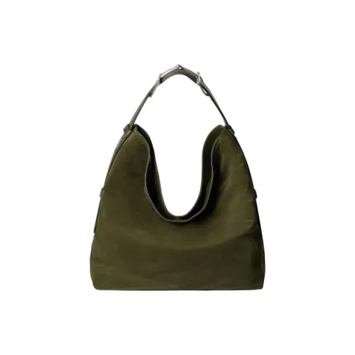 GUCCI Замша Плечевая Сумка Средняя Женская Темно-Зеленая