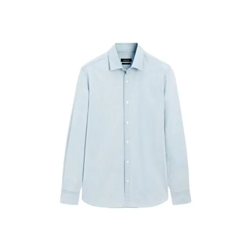Massimo Dutti Светло-Синие Мужские Рубашки
