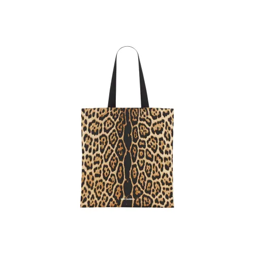 SAINT LAURENT Хлопок Тоут Сумка Сумка для покупок Сумка Мужская с Леопардовым принтом