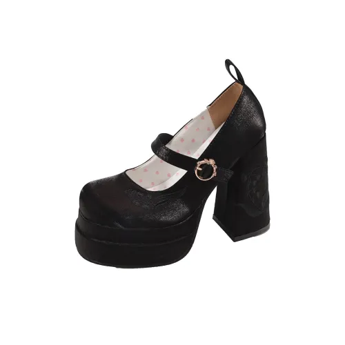 Wuji Грубый каблук Мэри Джейн Женские туфли