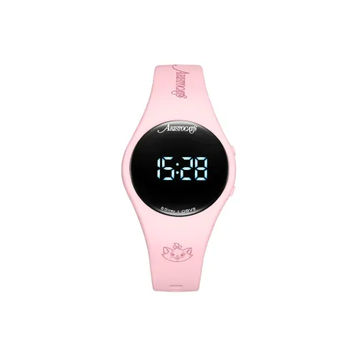 Disney Мари Кошка Электронный Механизм Силиконовый Ремешок Часы Унисекс Черный Циферблат