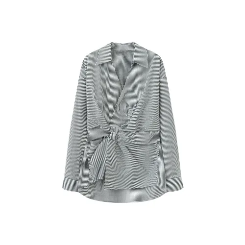 POWXV Черно-белые полосы Женские Рубашки