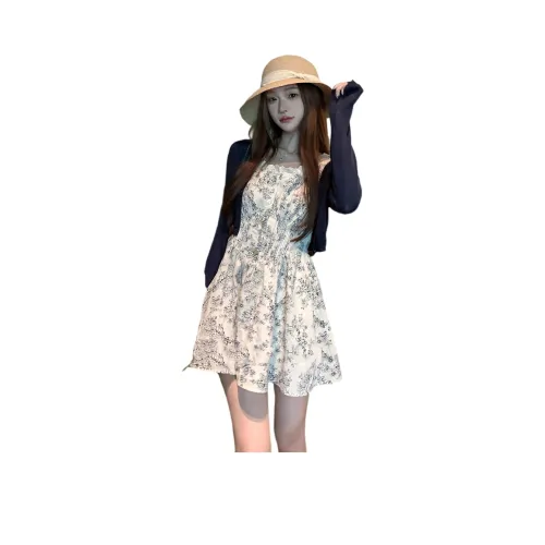 COVER TIME Черный топ + Белая юбка Женские комплекты с юбкой