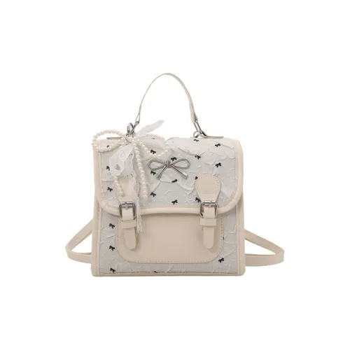 WHERE WHAT WHO ПУ (полиуретан) Рюкзак Женский Белый Розовый