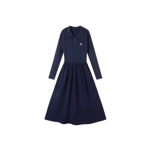 XIANGYING Длинное платье с длинными рукавами женское