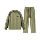 Комплект одежды (Шалфейный зеленый с длинным рукавом + Шалфейный зеленый штаны)