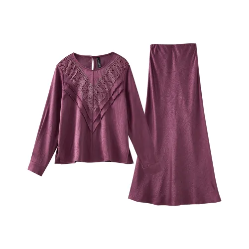 OUNIXUE Фуксия Женские Комплекты с Юбкой