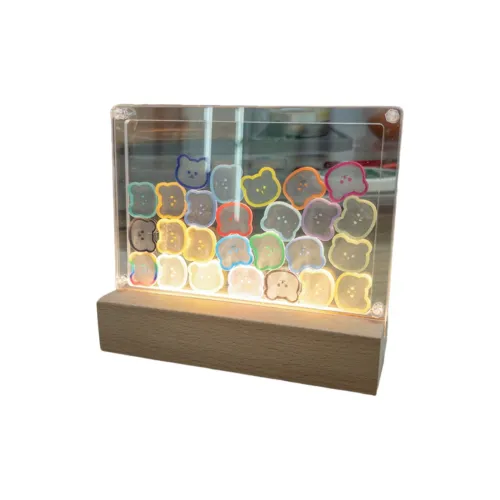 Brangdy Креативный Свет Вверх Медвежонок Shaker Акриловые Ночные Светильники DIY Материал DIY Игрушки