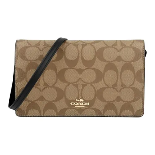 COACH Foldover Сумка через плечо Женская Хаки с монограммой