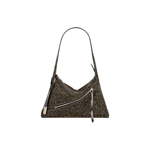 Great Dog and Black Horse Ткань Плечевая Сумка Женская с Леопардовым Принтом