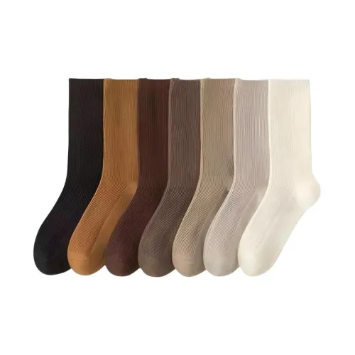 MIIOW Набор из 5 шт (ассорти) Случайный цвет Женские носки MID до икры