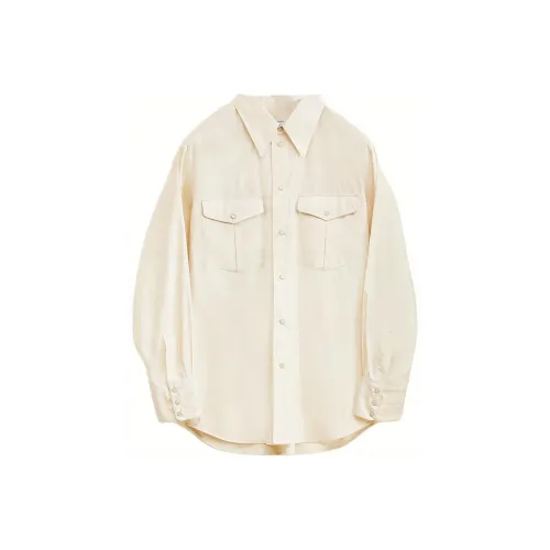Lemaire Western Shirt с кнопками мужская кремовая