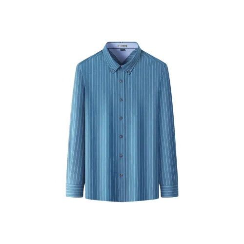 Red bean Синие полосы Мужские рубашки