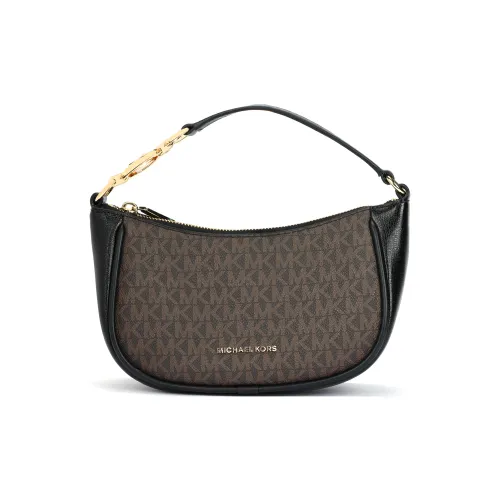 MICHAEL KORS Коровья кожа с искусственной кожей портативная сумка через плечо маленькая женская темно-коричневая черная