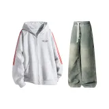 Комплект одежды (Белый Фотиния Серый Топ + Желтые Грязные Штаны)