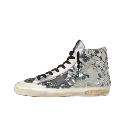 Golden Goose Francy High Топ Скейтборд Кроссовки Женские Silver