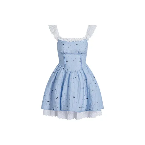 GRAYISMOON Синий Женские Слип-платья