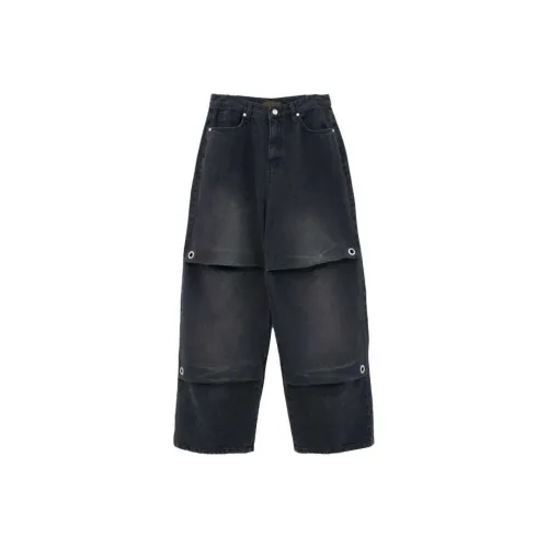 LOWEAR Люверс Deep Pintuck Широкие Джинсовые Брюки Джинсы Женские