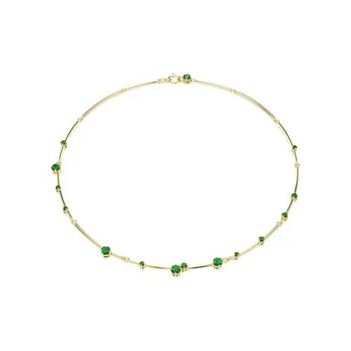 Swarovski Constella Золотое Покрытие Ожерелье Женское Зеленое