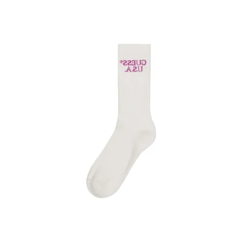 GUESS 1 Pack White Men's Mid Calf Socks GUESS 1 Пачка Белые Мужские Носки до икры Mid