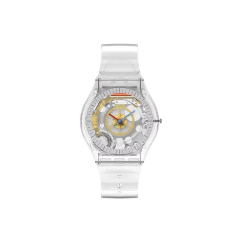 Swatch Quartz Механизм Унисекс Часы 34 мм С циферблатом Skeleton Пластиковый Корпус Часы TPU Ремешок