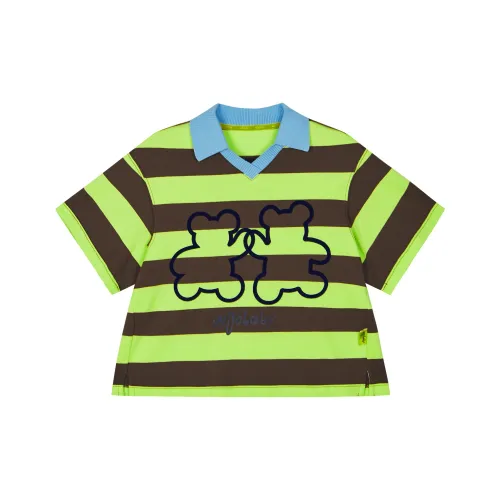 Woobaby T-рубашка PAT Медвежонок Зеленые полосы для детей 3-7 лет