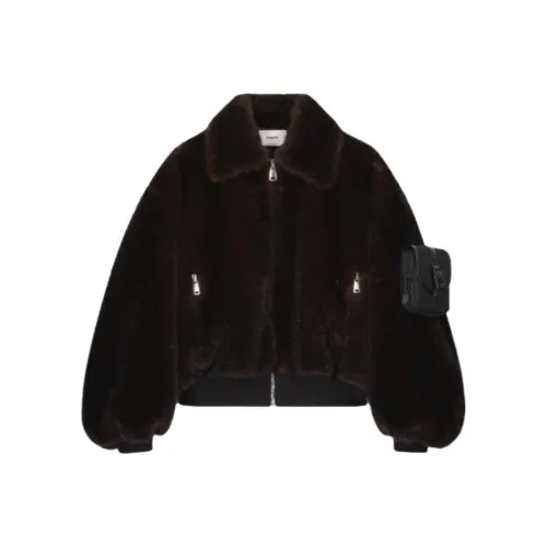 COPERNI FW25 Искусственный мех Bomber Куртка Бархат Feel Пальто Женские