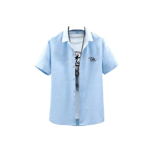 BAISHENGHU Короткий рукав рубашка мужская