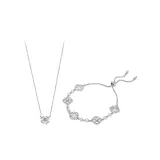 Кулон в виде четырехлистного клевера + браслет, 1 пара (стиль 2)