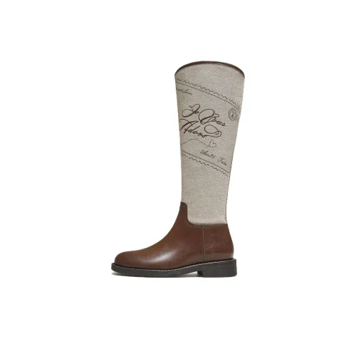 TATA Knee-High Boots Beige/Coffee Brown Women's