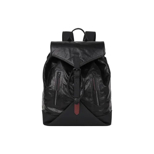 PIERRE CARDIN Коровья кожа Пэчворк с синтетической кожей Wa ткань Рюкзак Большой Мужской Черный