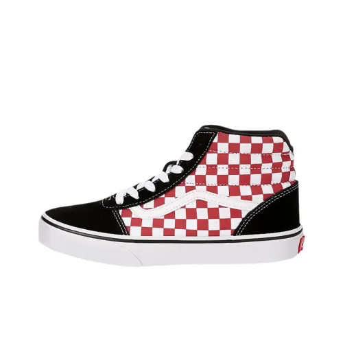 Vans Ward High Топ Детские Скейтбординги Черный Белый Красный Подростки