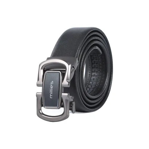 MILLIE'S Коровья кожа Soft Genuine Leather Belt Мужской Classic Black 3,5CM