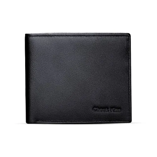Cheekkiss Лицевая коровья кожа Натуральная кожа Кошелек Мужской Черный