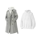 Горох Зеленое Пальто + Белый Свитшот