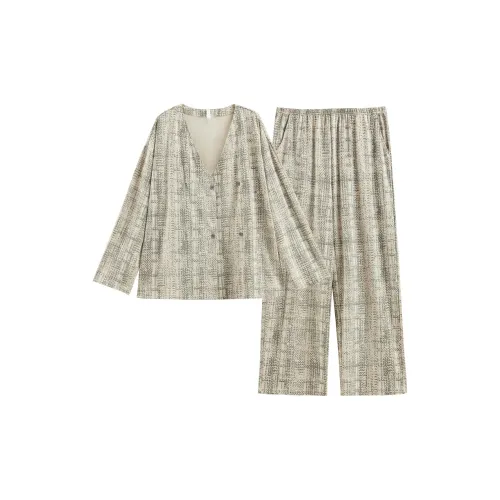 Same Language Пижамный комплект женский, серый, с принтом