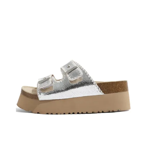 Lan Miao Резиновая обувь Birkenstock Женская Серебряная