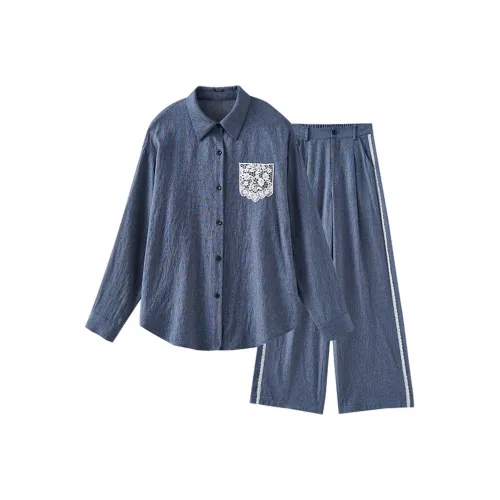 LUYOUYE Джинсовый синий Женские Повседневные костюмы