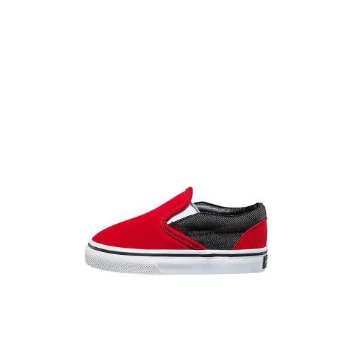 Vans CLASSIC Slip-On Низкий Топ Обувь для малышей Красный Черный Infant и Toddler