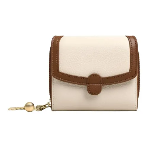 MILLIE'S Кошелек из коровьей кожи стандартный женский молочный кофейный