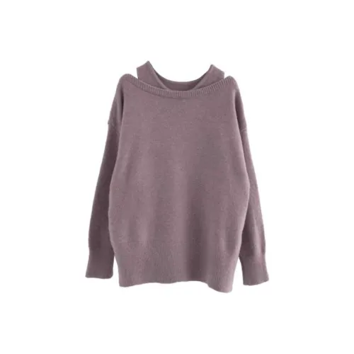 LOWEAR Мягкий Off Шея Комплект KNIT Свитер Женский