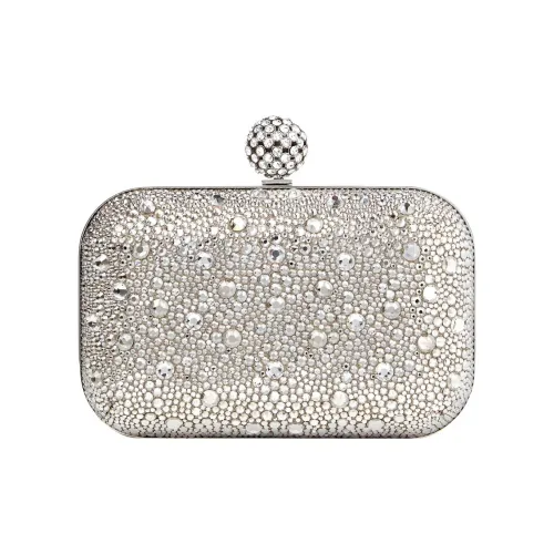 Jimmy Choo Замша Клатч Женская Серебряная